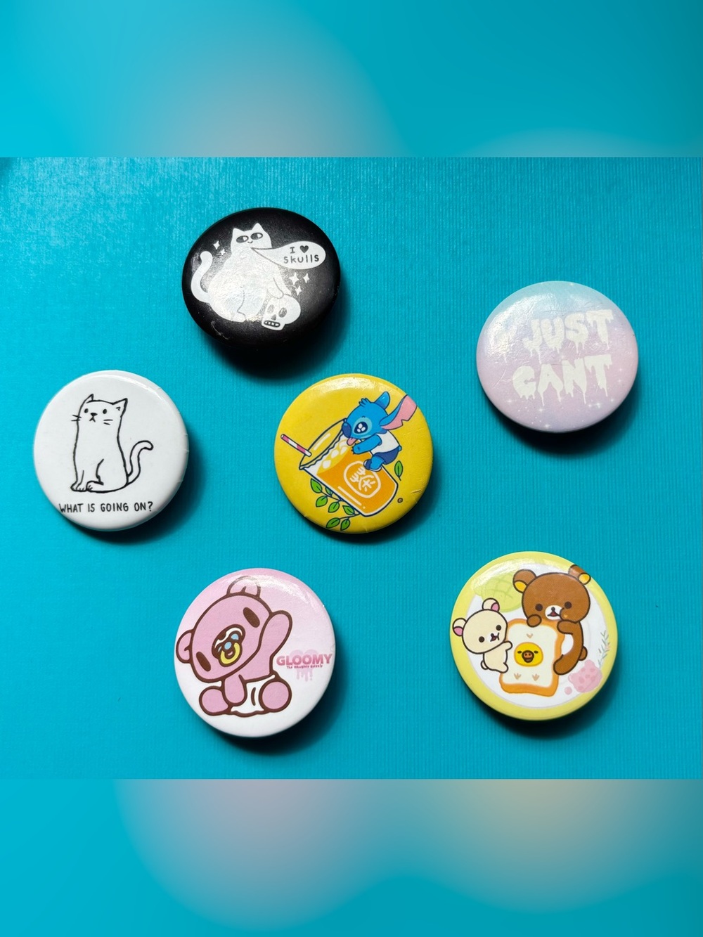 Small Pin Lot (Gloomy Bear, Stitch, Rilakkuma, etc)
